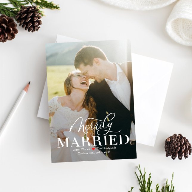 Merry Marriage Newlywed First Christmas Card (Creator Uploaded)