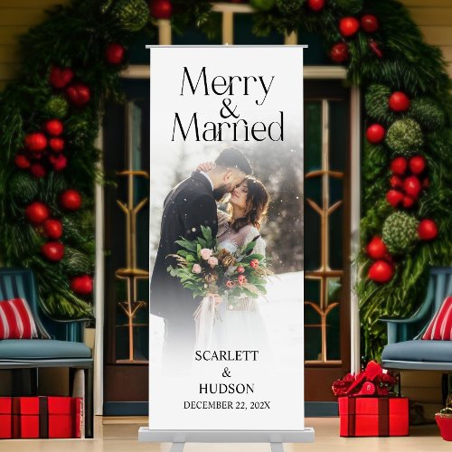 Merry  Married Christmas Holiday Wedding Banner