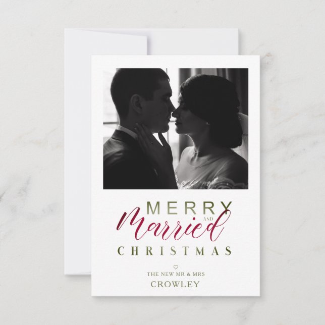 Merry & Married Christmas Newlyweds Custom Photo (Front)