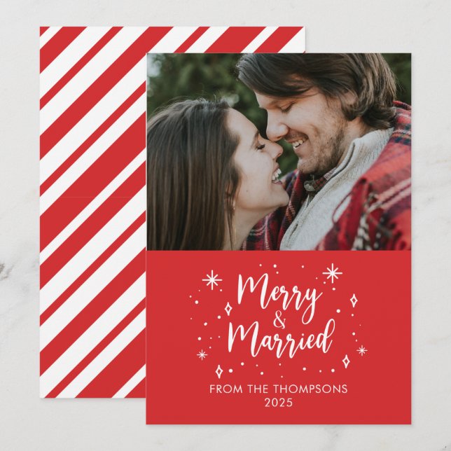 Merry & Married christmas photo card (Front/Back)