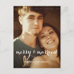 Merry Married Christmas Photo White Script Holiday