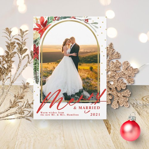 Merry  Married Christmas Wedding Announcement