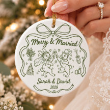 Merry & Married Custom Newlywed Bunny Couple
