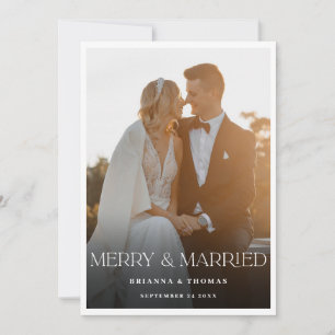 Merry & Married   Elegant Modern Photo Holiday Card