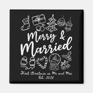Merry Married First Christmas As Mr And Mrs 2025 N Magnet