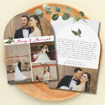 Merry & Married Handwritten 5 Photo Christmas Card<br><div class="desc">Merry & Married Elegant Christmas Holly Berries Handwritten Font 5 Photo Arch Christmas Holiday Card - A simple, modern and minimal design. Customize by adding your own five photos, 4 in the front and 1 in the back. Personalize the custom message in the back. All text is editable on this...</div>