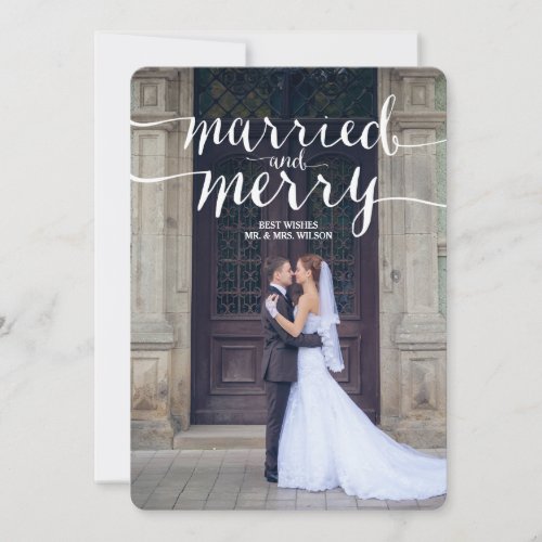 MERRY  MARRIED  HOLIDAY PHOTO CARD