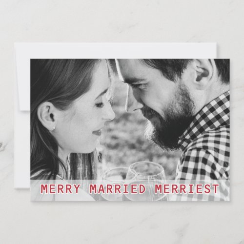 Merry Married Merriest Wedding Christmas Holiday Announcement