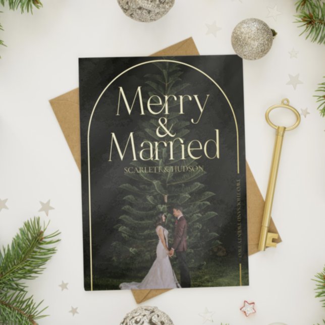 Merry & Married Newlywed Christmas Card (Creator Uploaded)