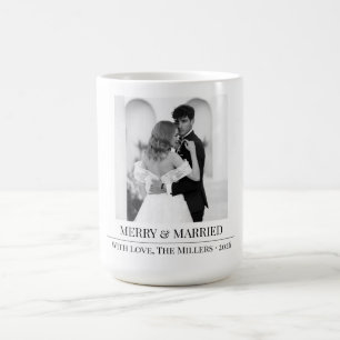 Merry & Married - Personalized Newlywed Christmas  Coffee Mug