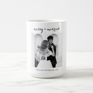Merry & Married - Personalized Newlywed Christmas  Coffee Mug
