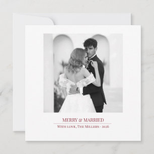 Merry & Married - Personalized Newlywed Christmas  Holiday Card