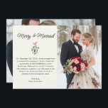 Merry & Married Photo Wedding Announcement Card<br><div class="desc">Celebrate your new chapter with the Merry & Married Custom 2 Photo Wedding Announcement Card! This elegant card features two of your favorite photos, along with a heartfelt message, perfect for sharing the joy of your special day with friends and family. The festive design, complete with a modern mistletoe illustration,...</div>