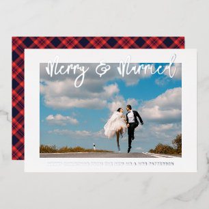 Merry & Married Wedding Mr & Mrs First Christmas Foil Invitation