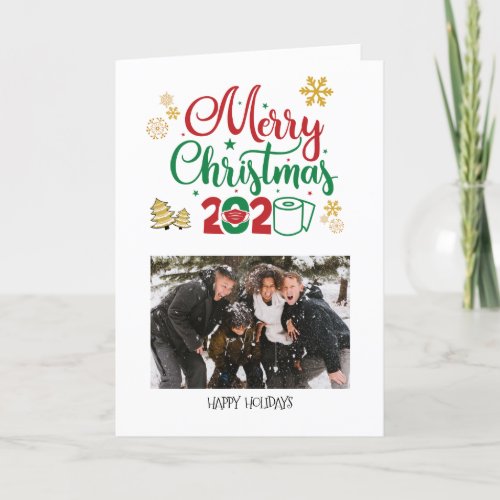 Merry  Masked Christmas 2020  Photo Holiday Card