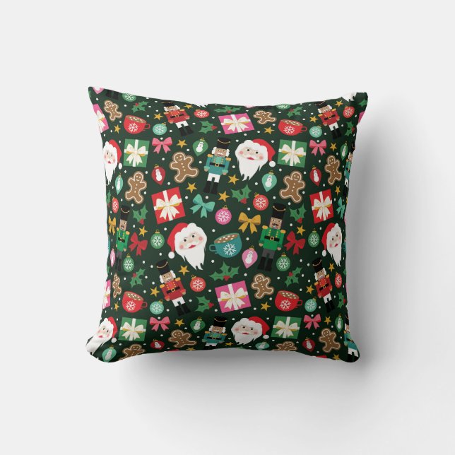Merry Maximalist Throw Pillow (Front)