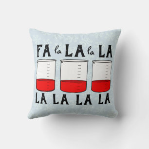 Merry Measure Beaker Christmas Science Teacher Throw Pillow