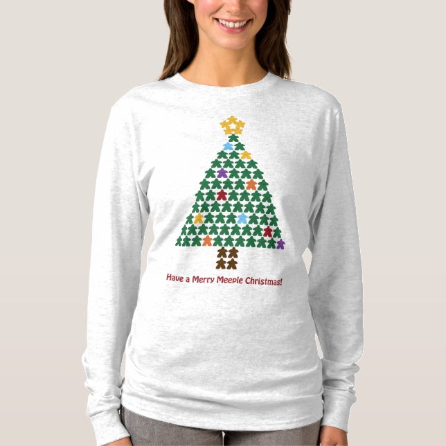 Merry Meeple Christmas Tree Womens Shirt (Front)