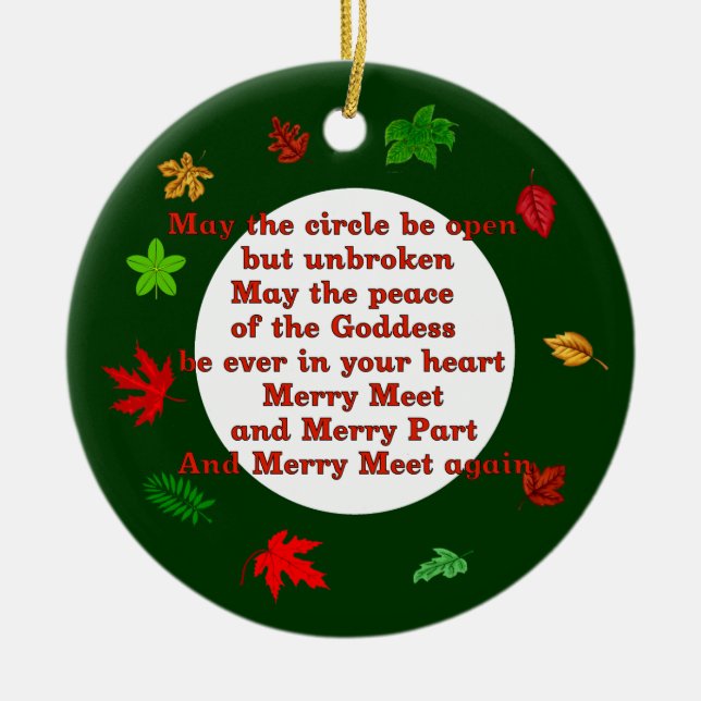 Merry Meet Ceramic Ornament (Front)