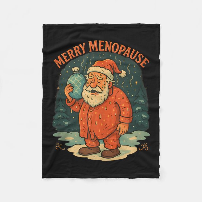 Merry Menopause Funny Santa Meme Tank Top  Fleece Blanket (Front)