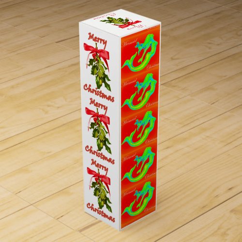 merry mermaid christmas mistletoe wine gift box