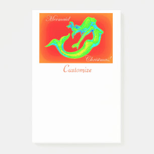 Merry Mermaid Christmas Post-it Notes