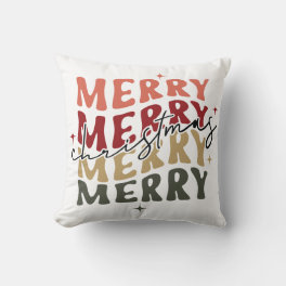 Merry Merry Christmas Matching Family Throw Pillow