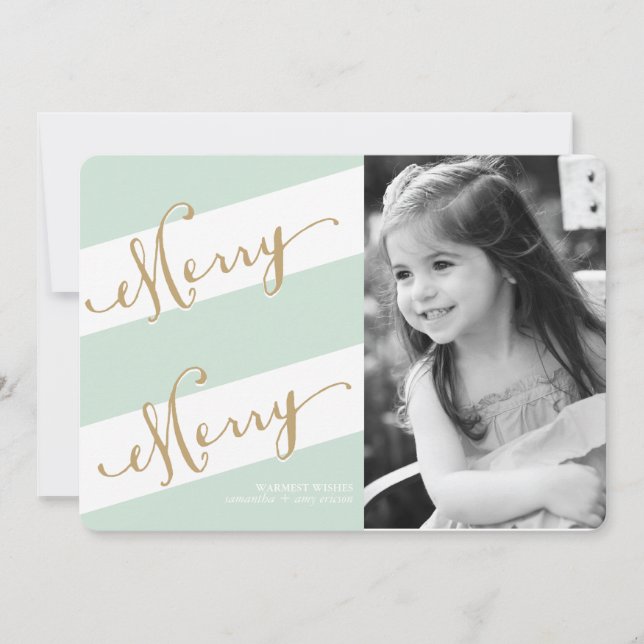 Merry Merry - Holiday Photo Greeting Card (Front)