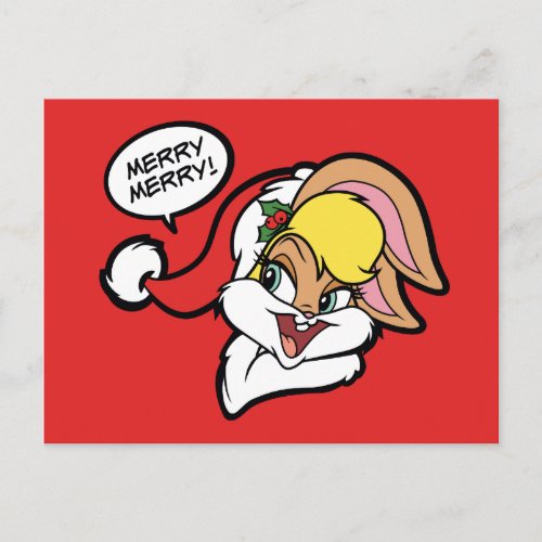 Merry Merry Lola Bunny Holiday Postcard