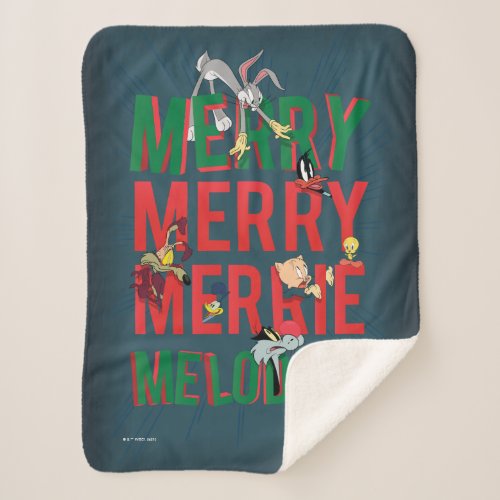 Merry Merry MERRIE MELODIES Sherpa Blanket