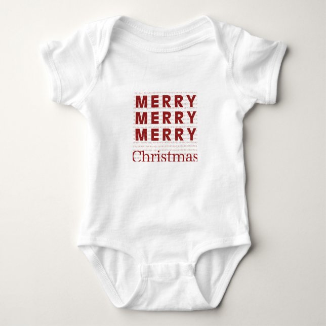 Merry, Merry, Merry, Christmas Baby Bodysuit (Front)