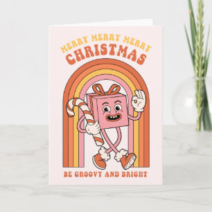 Merry Merry Merry Christmas - Be Groovy and Bright Holiday Card