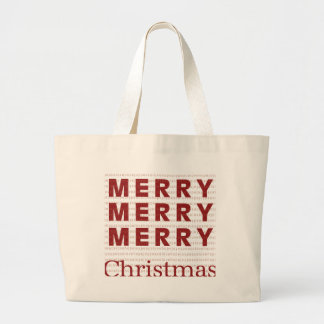 Merry, Merry, Merry Christmas Large Tote Bag