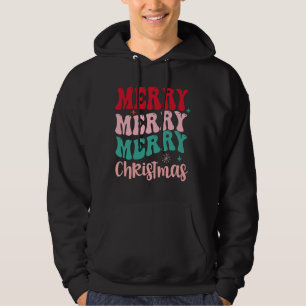 Merry Merry Merry Christmas Retro Hoodie