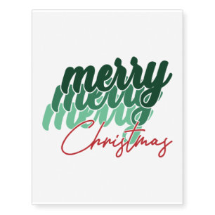 Merry Merry Merry Christmas - Xmas Holiday Vibes Temporary Tattoos