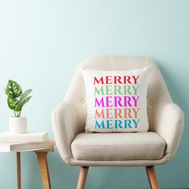 Merry Merry Merry Merry Merry Christmas Pillow (Chair)