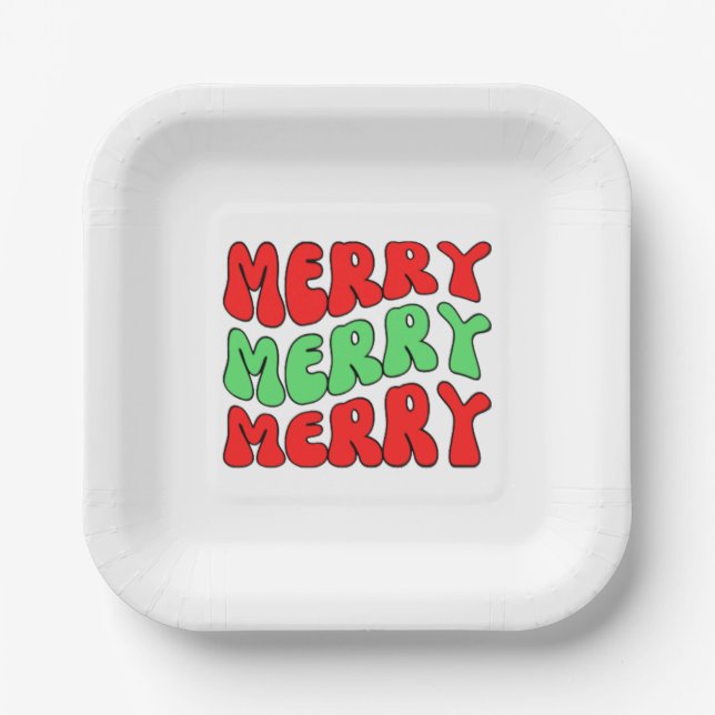 Merry Merry Merry    Paper Plates (Front)