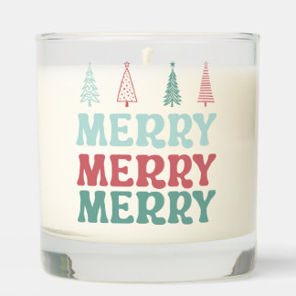 Merry Merry Merry with Pastel Boho Christmas Trees Scented Candle