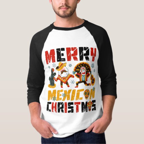 Merry Mexican Christmas New Mexico Santa pajamas T_Shirt