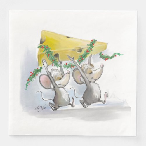 Merry Mice Mic  Mac Holiday Paper Napkin