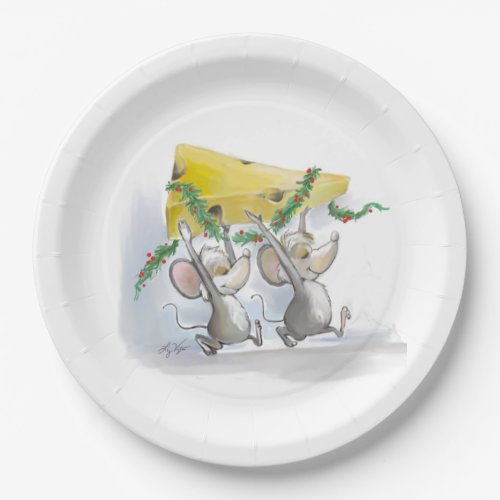 Merry Mice Mic  Mac Holiday Paper Plate