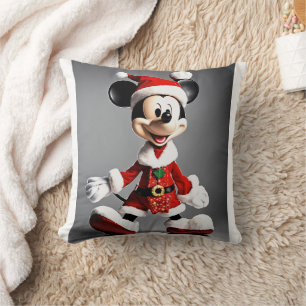 "Merry Mickey: Christmas Mickey Mouse Pillow" Throw Pillow