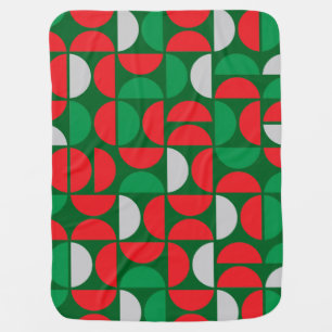 Merry Mid Century Holiday Tiles Baby Blanket