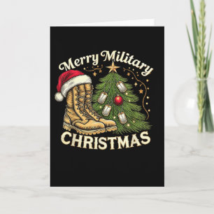 Merry Military Christmas Festive Military Boots &a Card