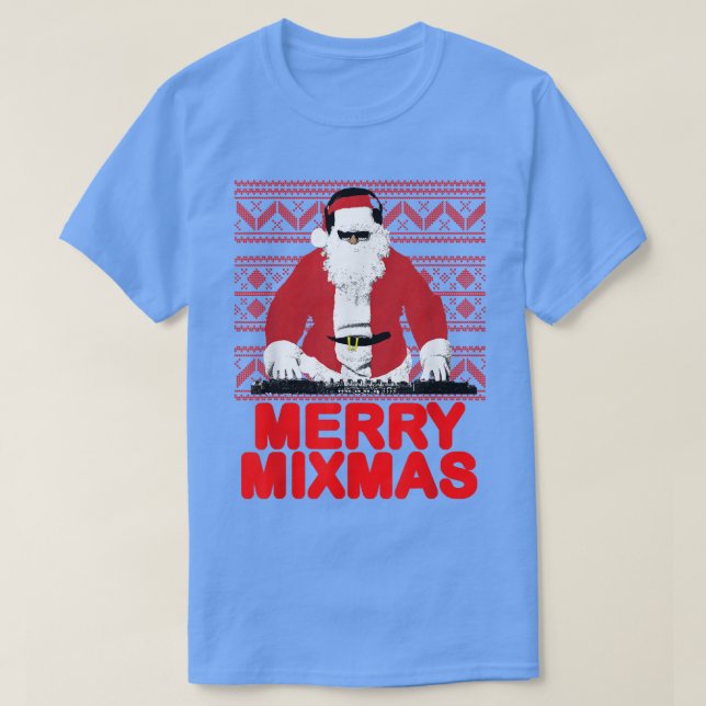 Merry Mimas to the DJ Santa Father Christmas funny T-Shirt (Design Front)