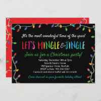 Merry Mingle and Jingle Christmas Lights Party Invitation