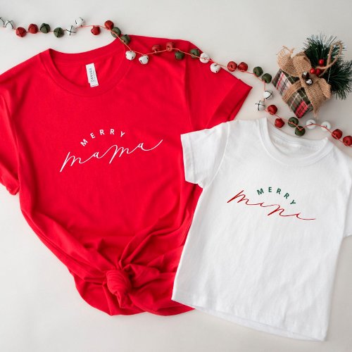 Merry Mini Cute Script Toddler Christmas Shirt