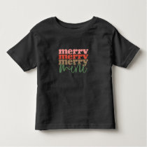 Merry Mini Retro Groovy Christmas Holidays Toddler T-shirt
