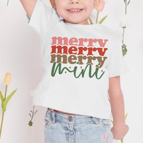 Merry Mini Retro Groovy Christmas Holidays Toddler T_shirt