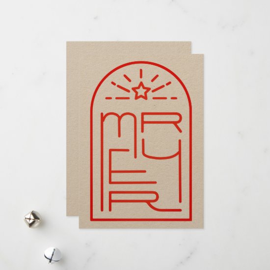 MERRY Minimal Modern Arch Christmas Holiday Card